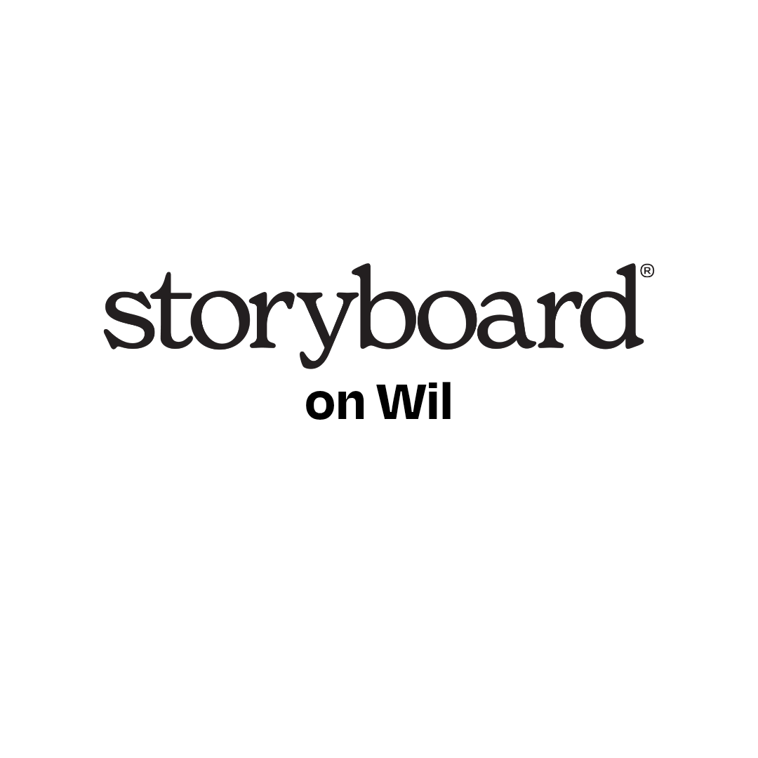 A black and white image of the Storyboard logo.